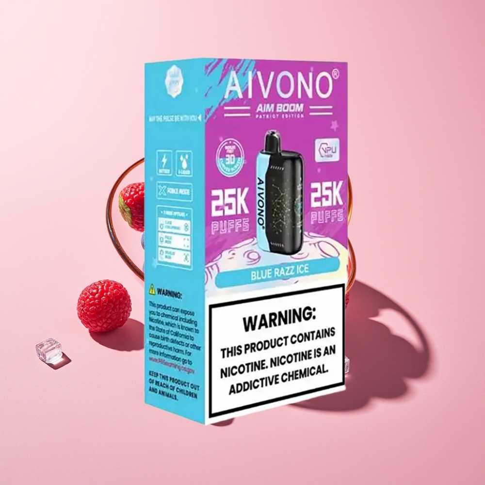 Aivono AIM BOOM 25000 Puff 28ml 650mAh Mavi Ahududu Buz