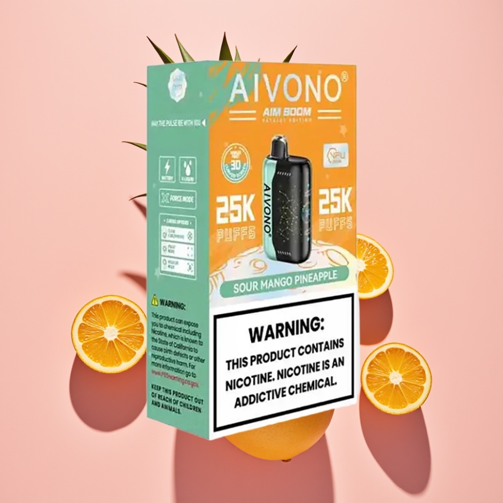 Aivono Aim Boom 25000 Puff 28ml 650mAh Ekşi Mango Ananas