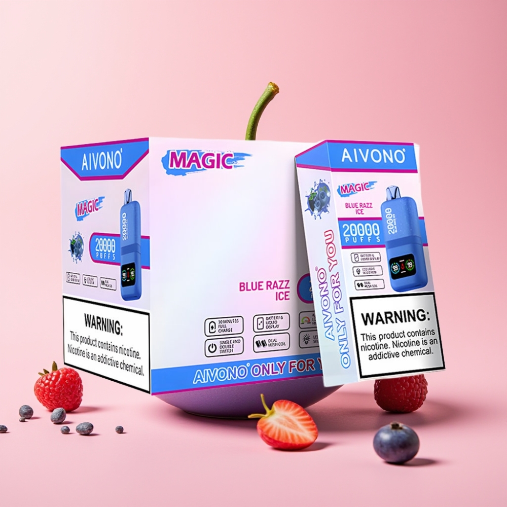 Aivono Aim Magic 20000 Puff 26ml Dual Mesh LCD Type-C Mavi Ahududu Buz