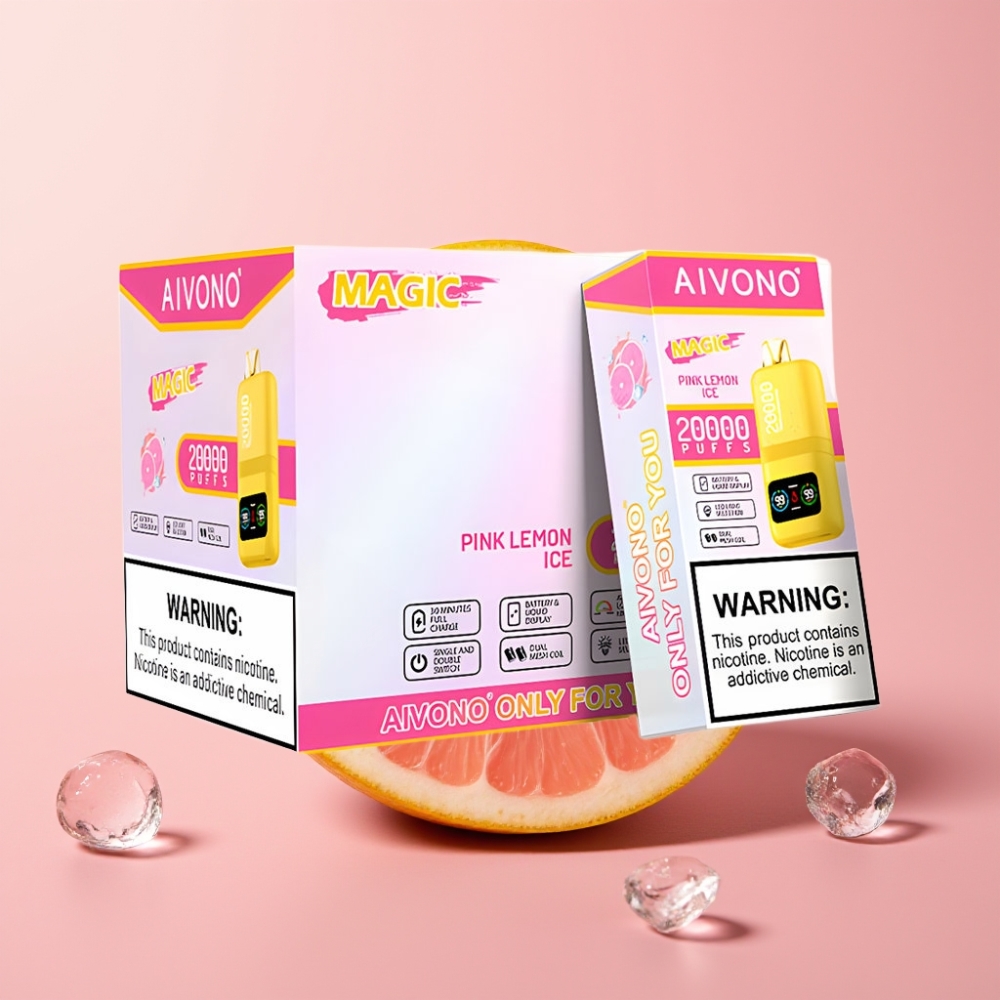 Aivono Aim Magic 20000 Puff 26ml LCD Tip-Şarj Pembe Limon Buz