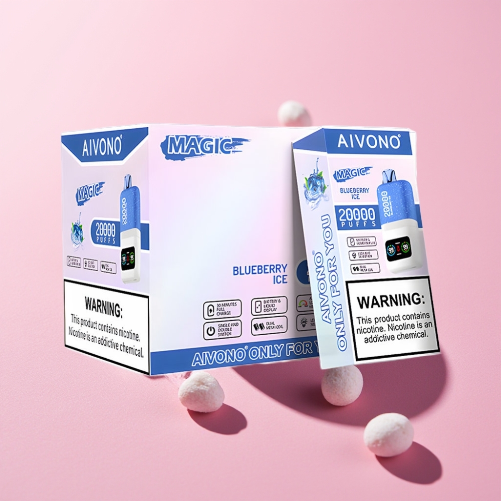 Aivono Aim Magic 20000 Puff 26ml Çift Mesh LCD Şarjlı Yaban Mersini Buz