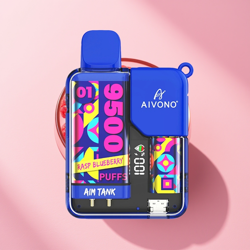 Aivono AIM-TANK 9500 Puff 18ml 650mAh LCD Ahududu Yabanmersini