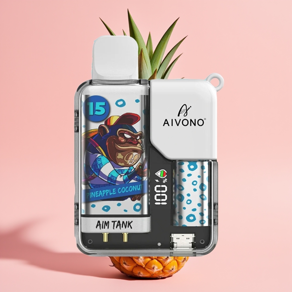 Aivono AIM-TANK 9500 Puff 18ml 650mAh LCD Ananas Hindistan Cevizi