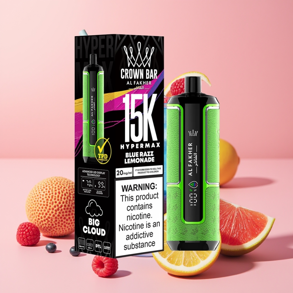 Al Fakher Crown Bar 15K Hypermax 22ml 600mAh Mavi Ahududu Limonata