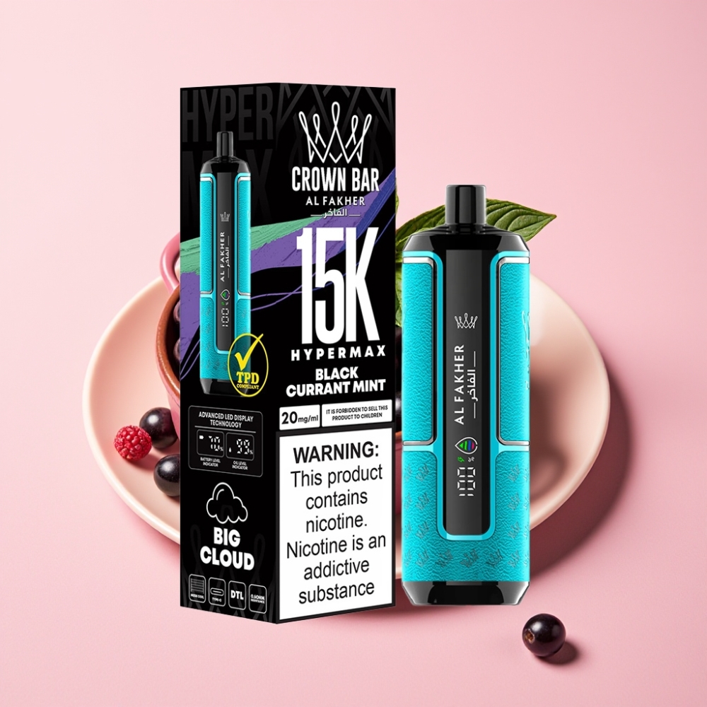 Al Fakher Crown Bar 15K Hypermax 22ml 600mAh Type-C DTL Kuşüzümü Nanesi
