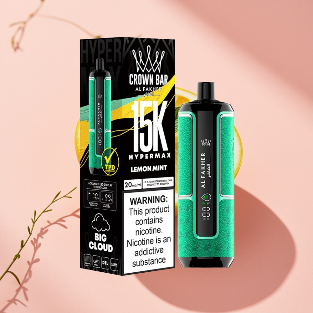 Al Fakher Crown Bar 15K Hypermax 22ml 600mAh Type-C Limon Nane