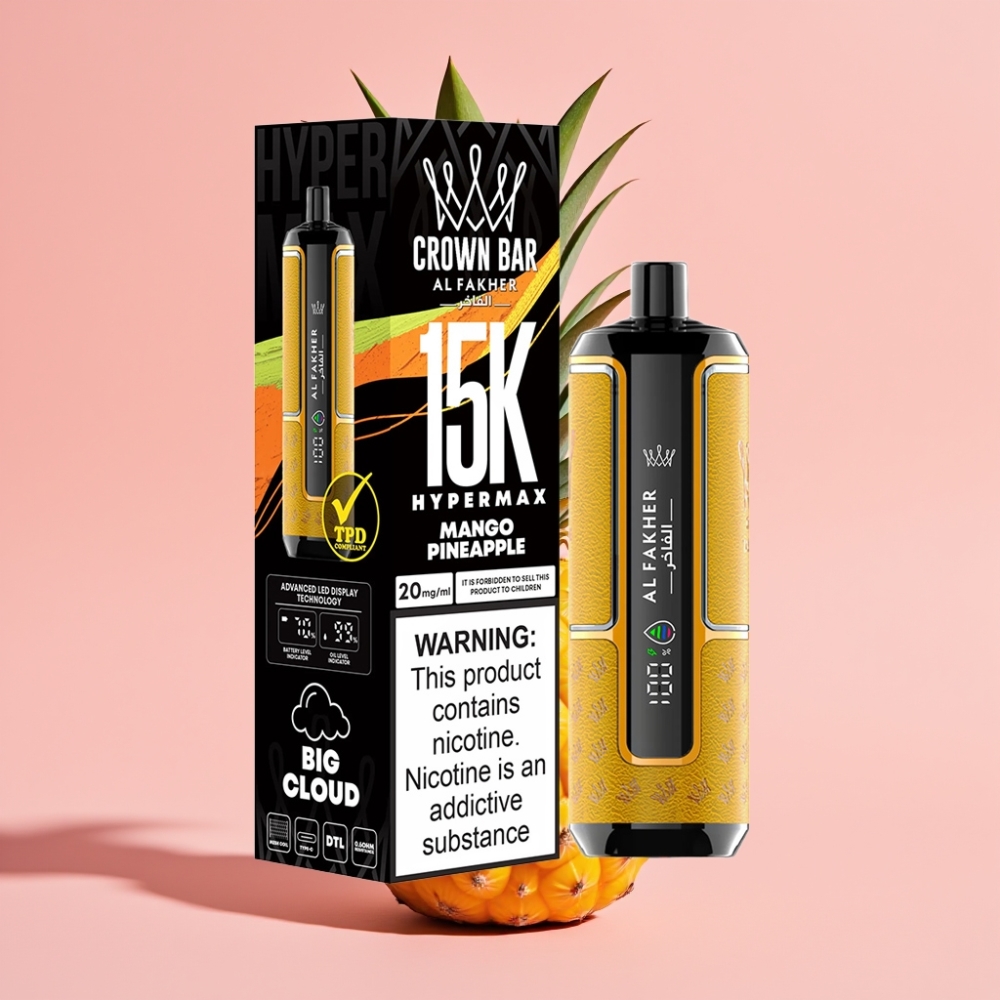 Al Fakher Crown Bar 15K Hypermax 22ml 600mAh Type-C Mango Ananas (Mango Pineapple)