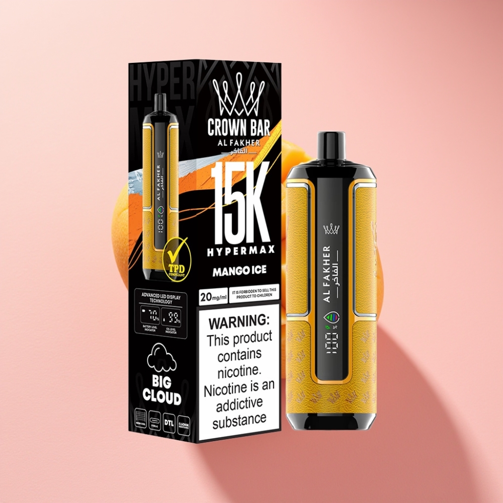 Al Fakher Crown Bar 15K Hypermax 22ml 600mAh Type-C Mango Buzlu