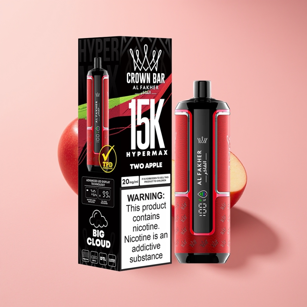 Al Fakher Crown Bar 15K Hypermax 22ml 600mAh Çift Elma