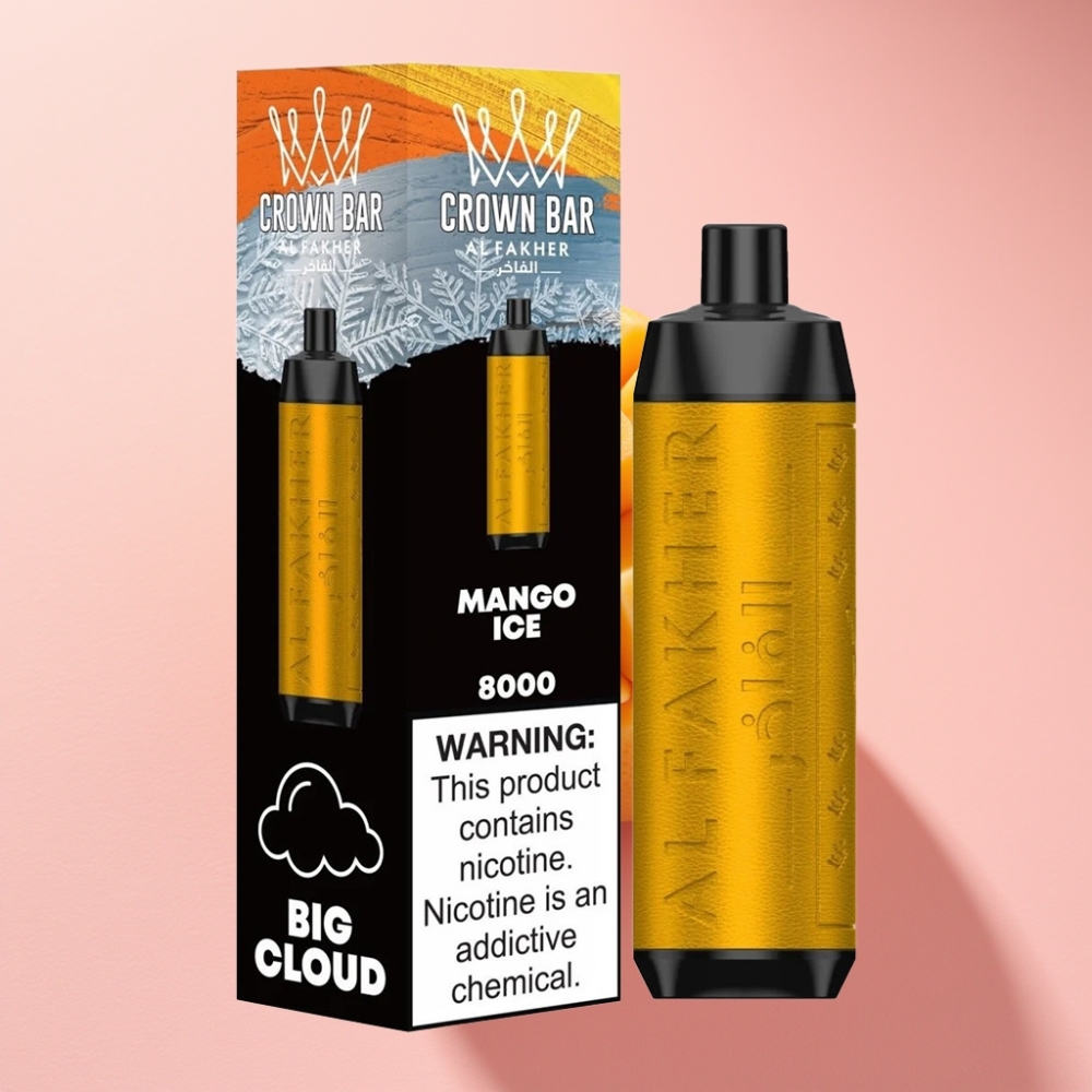 Al Fakher Crown Bar 8000 Crystal 600mAh 18ml 5mg 0.6ohm Mango Buzlu