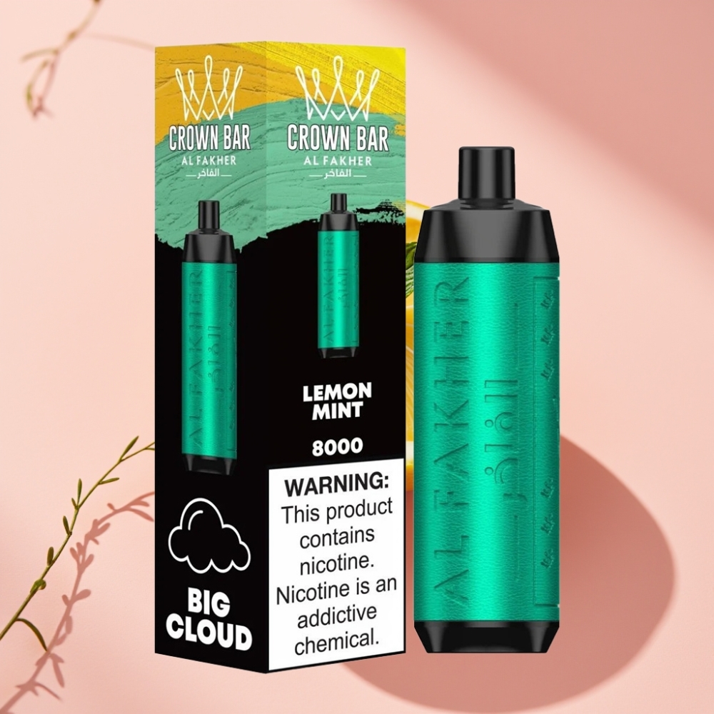 Al Fakher Crown Bar 8000 Crystal 600mAh 18ml 5mg Limon Nane Disposable Vape