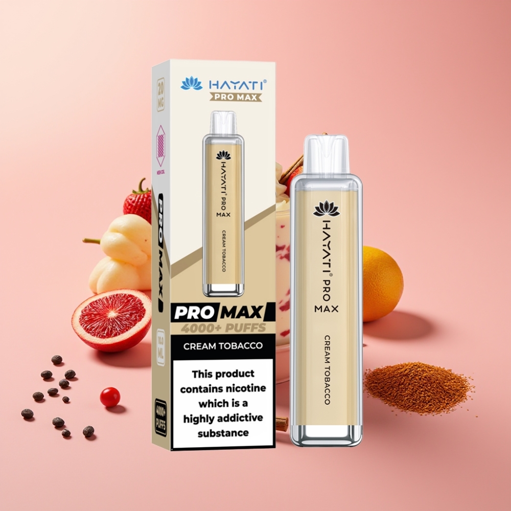 Hayati Pro Max 4000 Puf Şarj Edilebilir 1400mAh Krem Tütün
