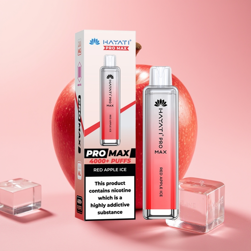 Hayati Pro Max 4000 Puf Şarj Edilebilir Crystal Kırmızı Elma Buz