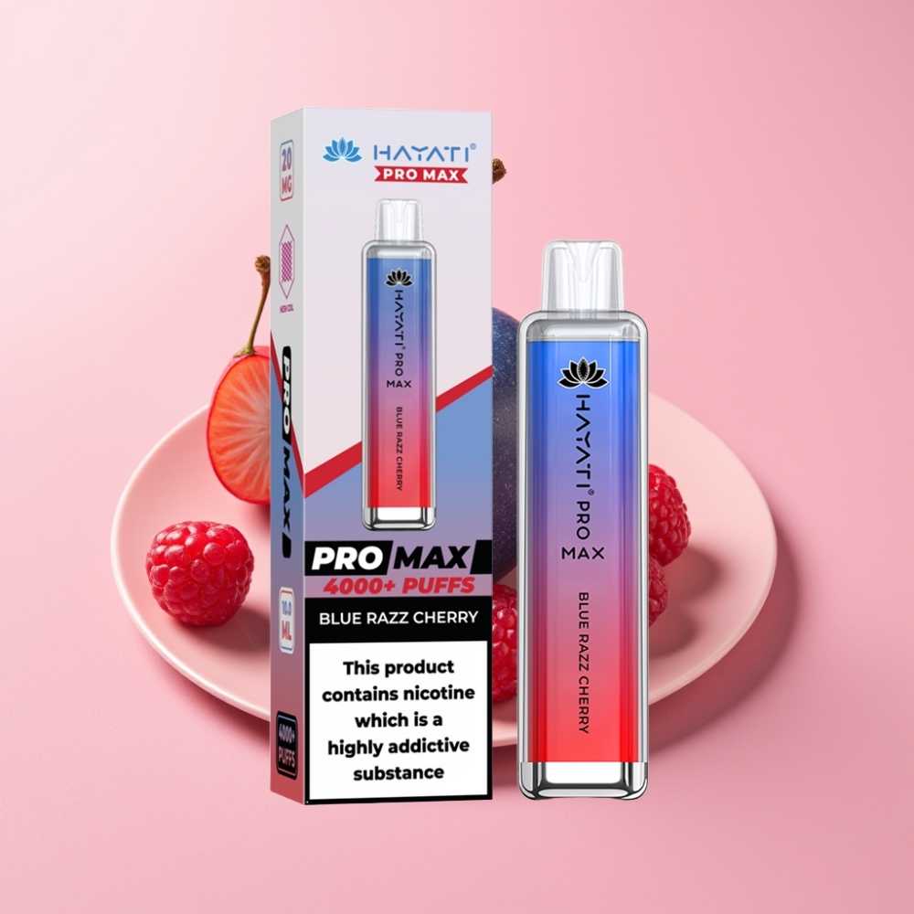 Hayati Pro Max 4000 Puff Şarj Edilebilir 1400mAh Mavi Ahududu Kiraz