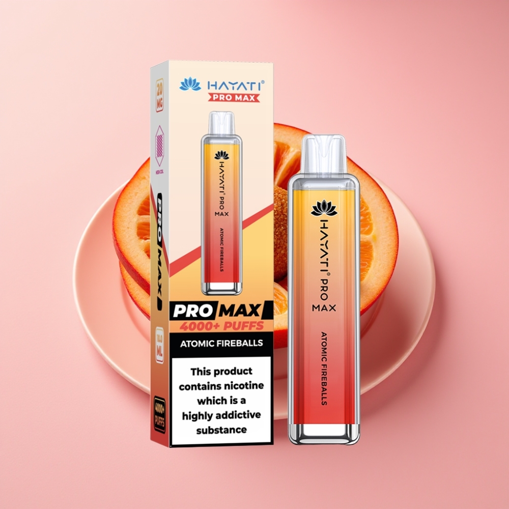 Hayati Pro Max 4000 Puff Şarj Edilebilir Crystal 1400mAh Atomik Ateş Topu