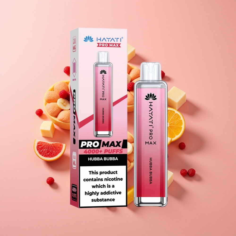 Hayati Pro Max 4000 Puff Şarj Edilebilir Crystal 1400mAh Hubba Bubba Aromalı