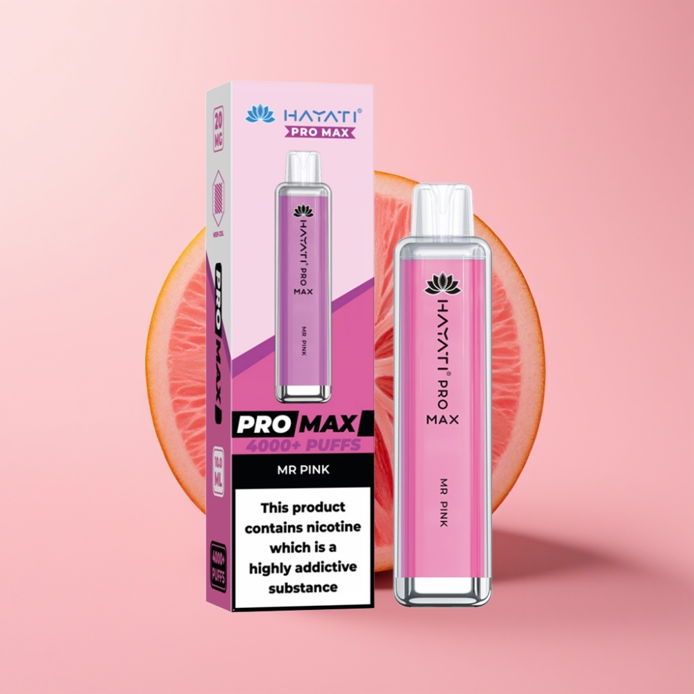 Hayati Pro Max 4000 Puff Şarj Edilebilir Crystal Görünüm 1400mAh Bay Pembe