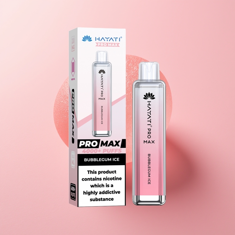 Hayati Pro Max 4000 Puff Şarj Edilebilir Crystal Görünüm 1400mAh Çift 1.1 Ohm Mesh Coil Sakız Buz