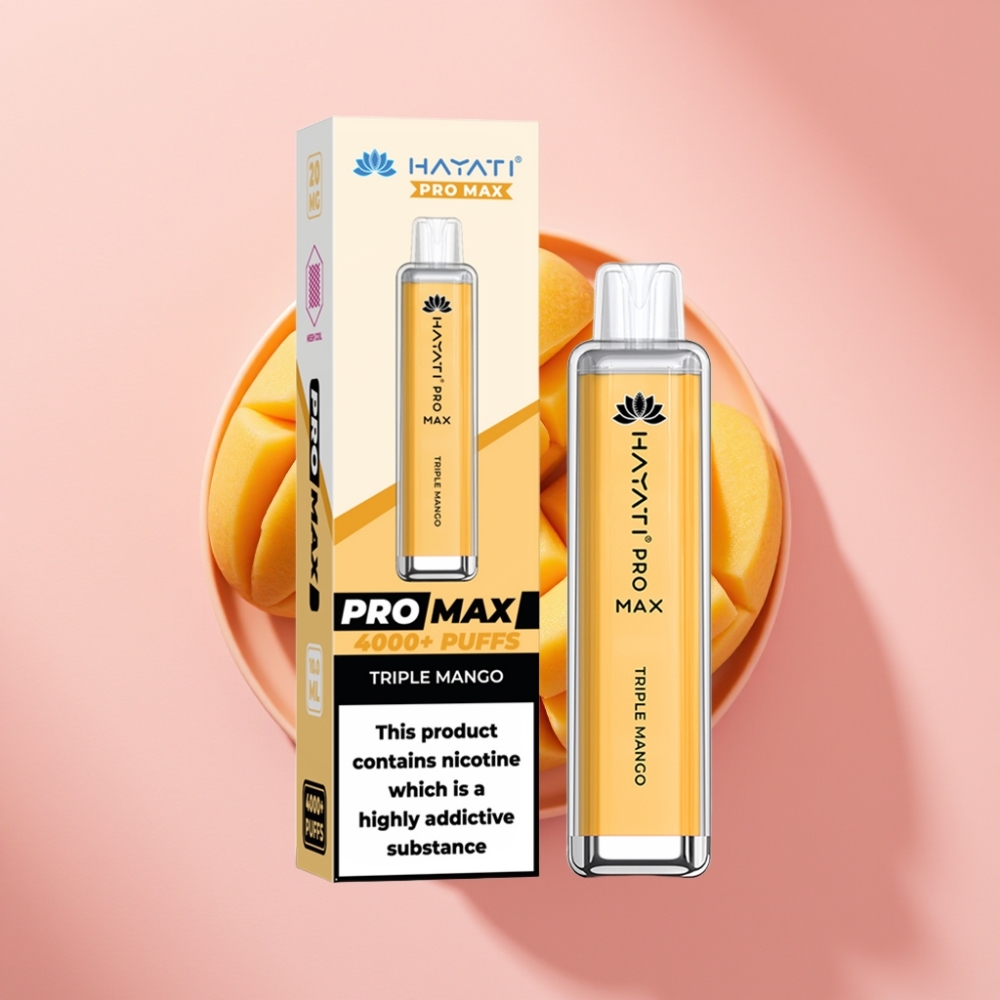 Hayati Pro Max 4000 Puff Şarj Edilebilir Çift 1.1 Ohm Mesh Coil Üçlü Mango
