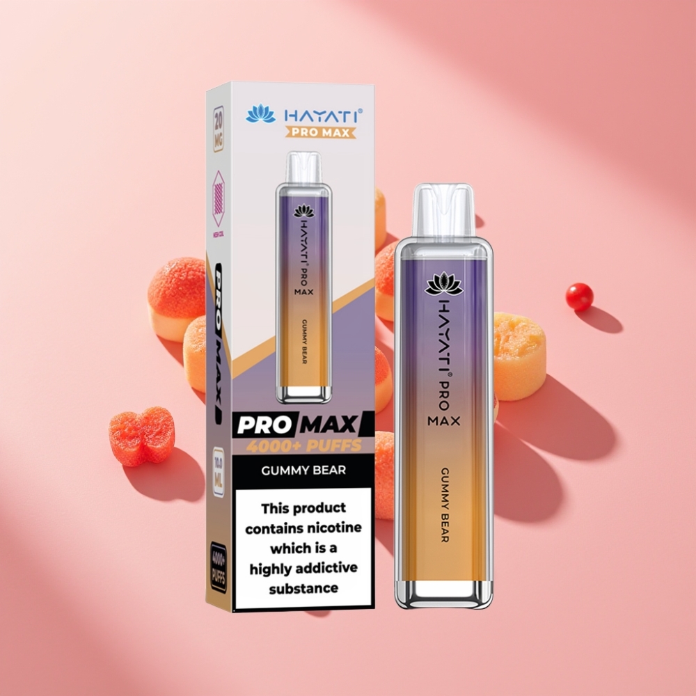 Hayati Pro Max 4000 Puff Şeffaf 1400mAh Çift 1.1 Ohm Ayı Şekeri