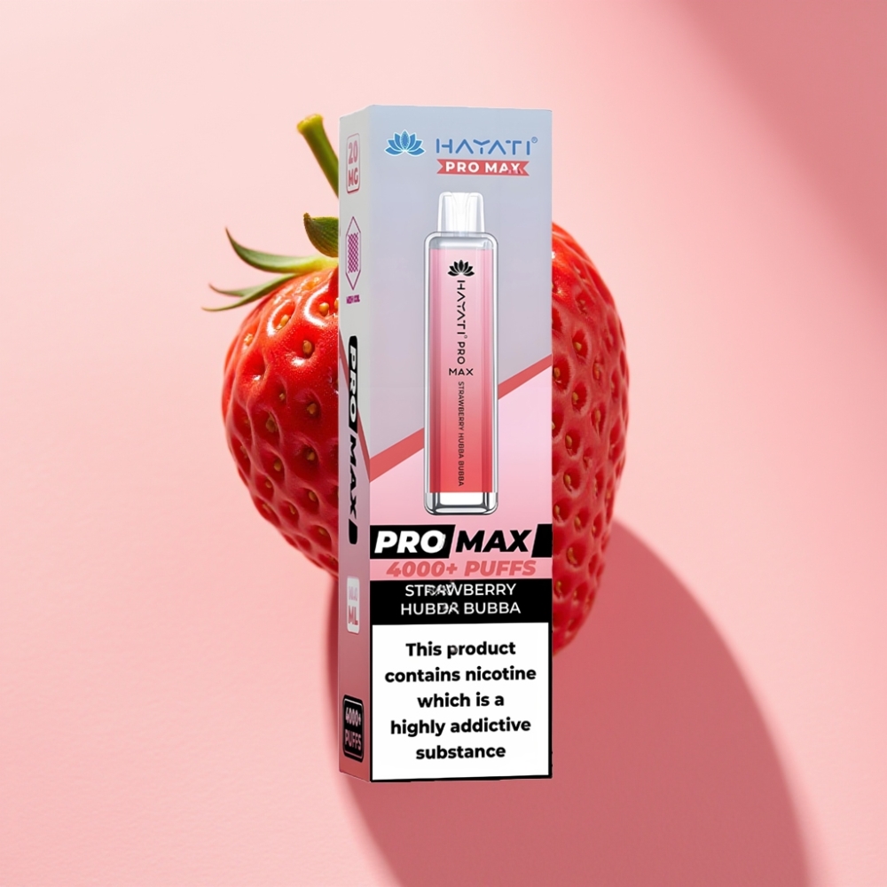 Hayati Pro Max 4000 Puff Çilek Hubba Bubba Şarj Edilebilir 1400mAh