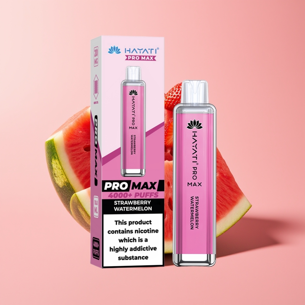 Hayati Pro Max 4000 Puff Çilek Karpuz 1400mAh Şarj Edilebilir Crystal LED