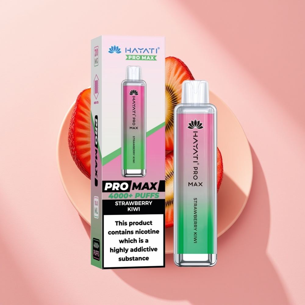Hayati Pro Max 4000 Puff Çilek Kivi 1400mAh Şarj Edilebilir Crystal LED