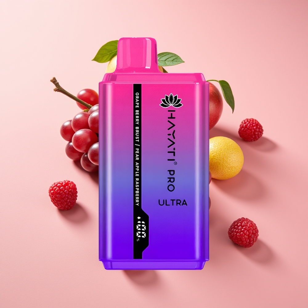Hayati Pro Ultra 15000 Puff 850mAh 2×12ml 2% 49 Aromalı Üzüm Berry Patlaması Armut Elma Ahududu