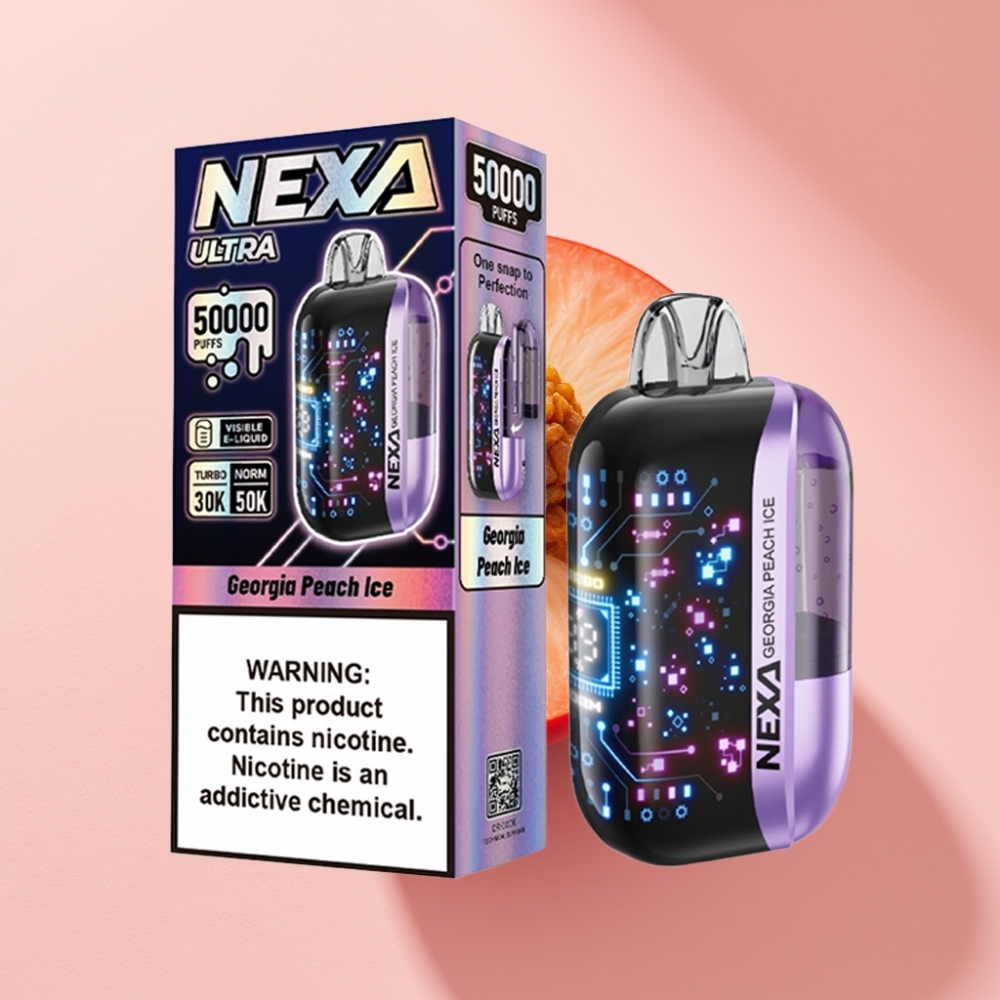 NEXA Ultra 50000 Puff 20ml 5% Nikotin Gürcü Şeftali Buz Tip-C Şarj