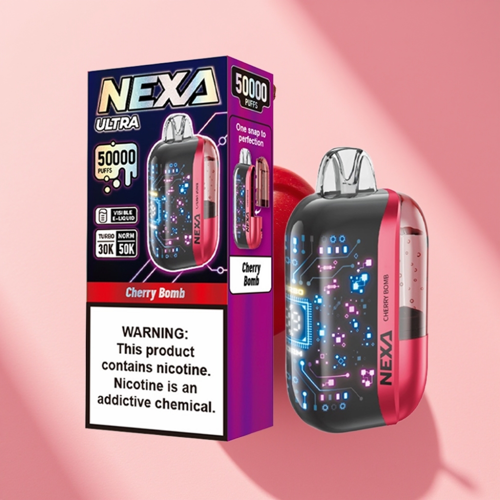 NEXA Ultra 50000 Puff 20ml 5% Nikotin Kiraz Bombası Tip-C Şarj