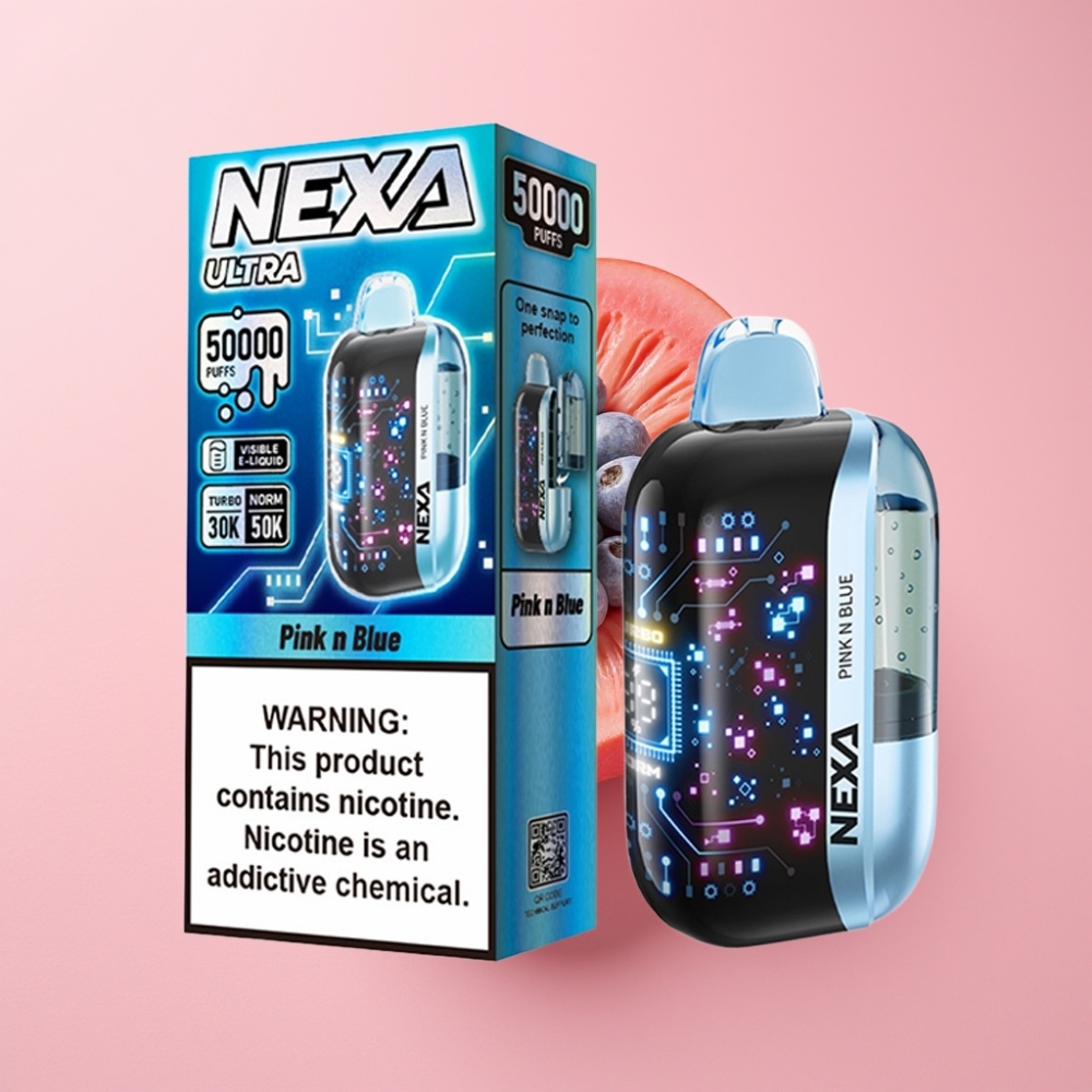 NEXA Ultra 50000 Puff 20ml 5% Nikotin Pembe ve Mavi Tip-C Şarj