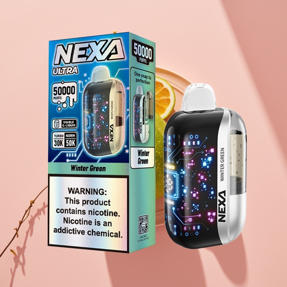 NEXA Ultra 50K 50000 Puff 20ml 5% Nikotin 0.9ohm Dual Mesh Kış Yeşili