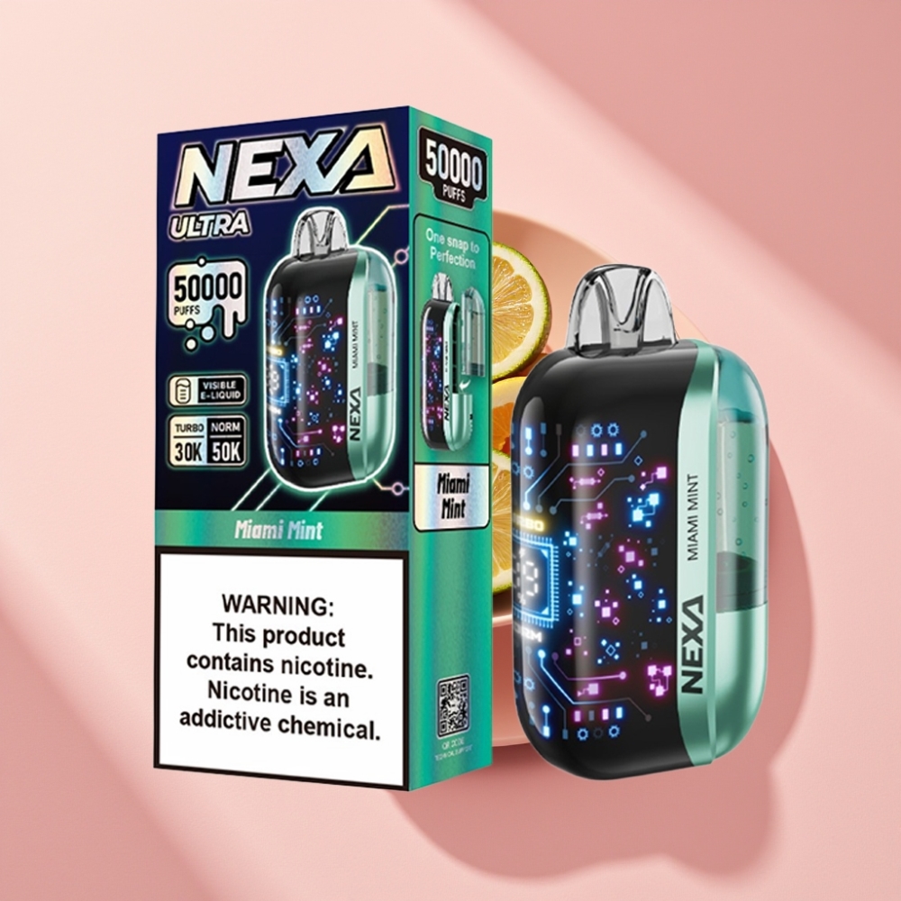 NEXA Ultra 50K 50000 Puff 20ml 5% Nikotin 0.9ohm Dual Mesh Miami Nane