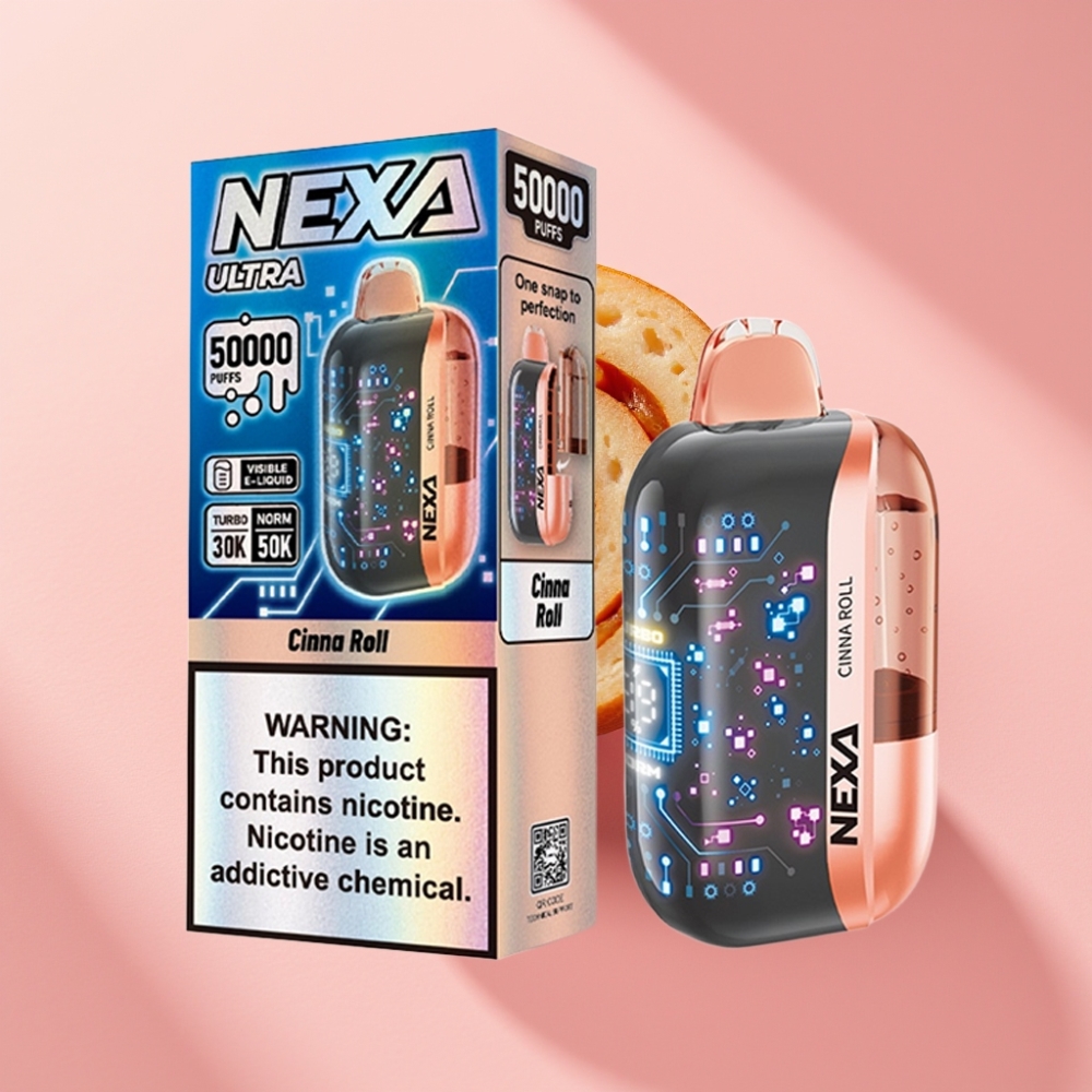 NEXA Ultra 50K 50000 Puff 20ml 5% Nikotin 0.9ohm Çift Mesh Tarçınlı Rulo