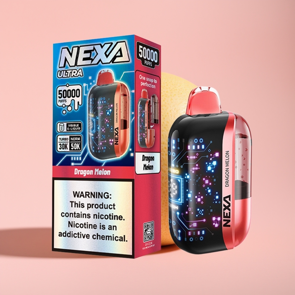 NEXA Ultra 50K 50000 Puff 20ml 5% Nikotin Ejderha Kavun Tip-C Şarj