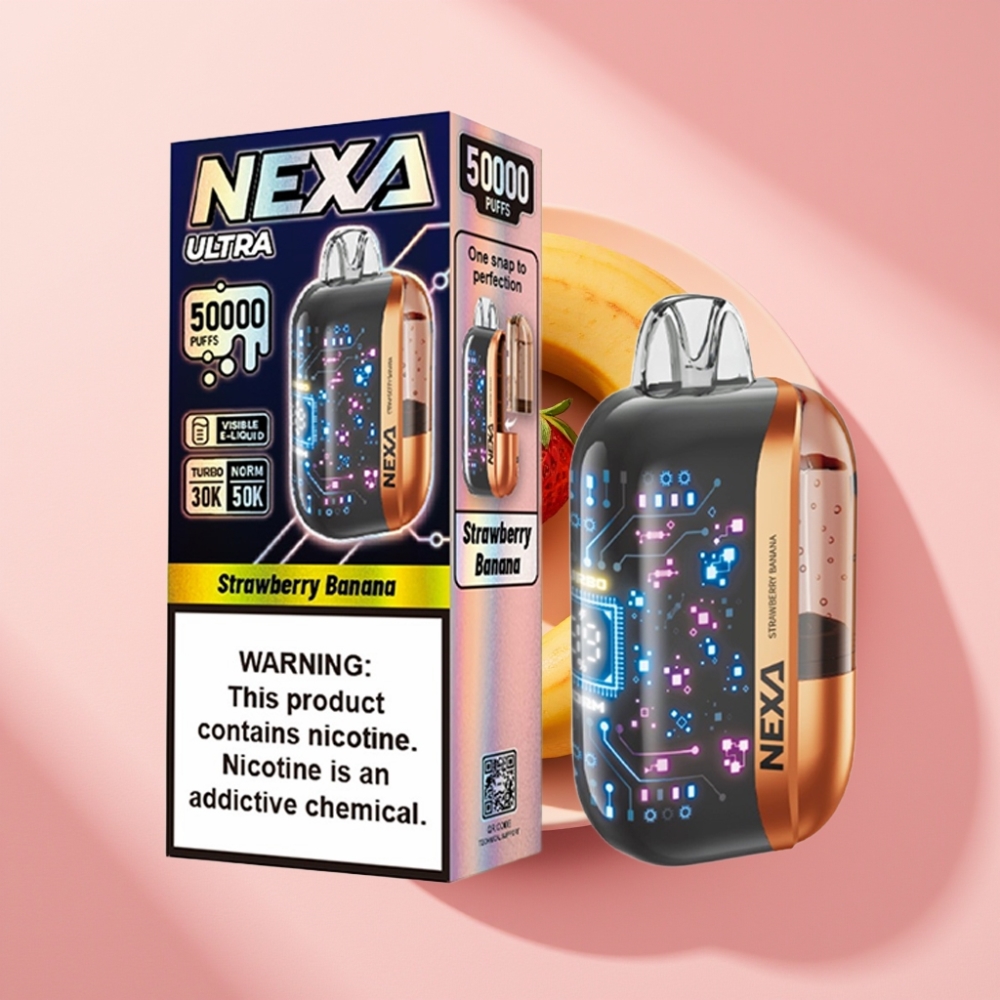 NEXA Ultra 50K Çilek Muz 20ml 800mAh 0.9ohm Dual Mesh 3D Ekran Type-C