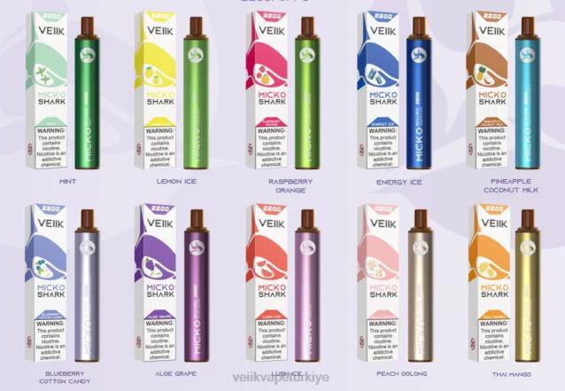 VEIIK Vape Price - VEIIK Micko Shark 2200 ponpon tek kullanımlık vape kalemi 10 adet çoklu tatlar 4282B53