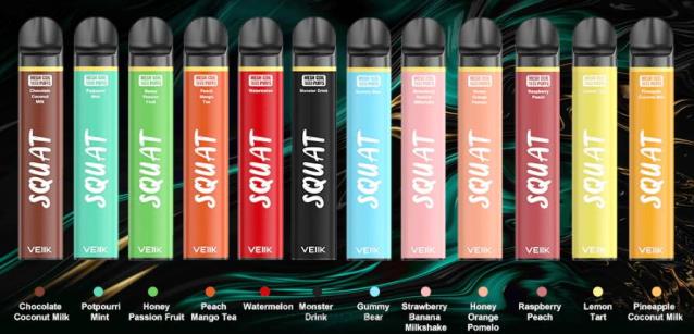 VEIIK Vape Review - VEIIK Squat Mesh 1800 ponpon tek kullanımlık vape kalemi 10 adet çoklu tatlar 4282B54